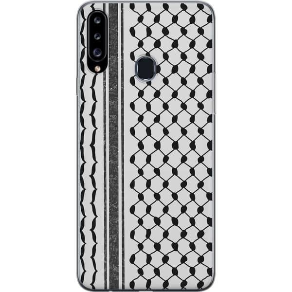 Samsung Galaxy A20s Läpinäkyvä kuori Palestiinalainen kuvio - perinteiseen tyyliin inspiroima keffiyeh-kangas
