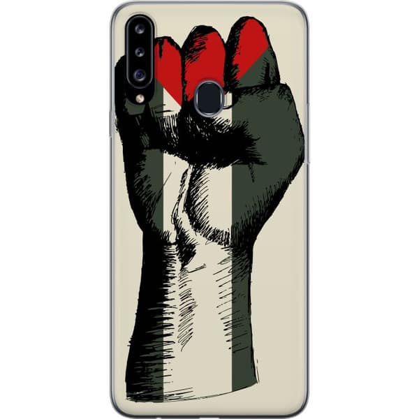 Samsung Galaxy A20s Läpinäkyvä kuori Käsi sidottu Palestinan väreihin - voimakas symboli vapausliikkeelle