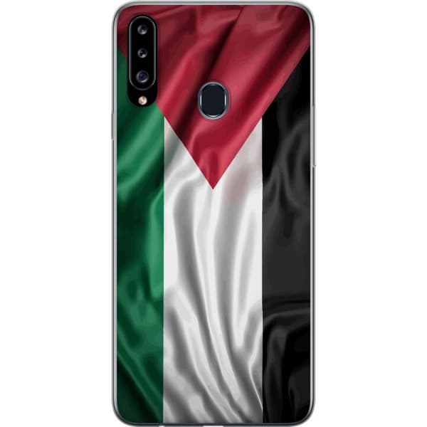 Samsung Galaxy A20s Gjennomsiktig deksel Palestinaflagget – ikoniskt symbol på frihet i rødt, svart, hvitt og grønt