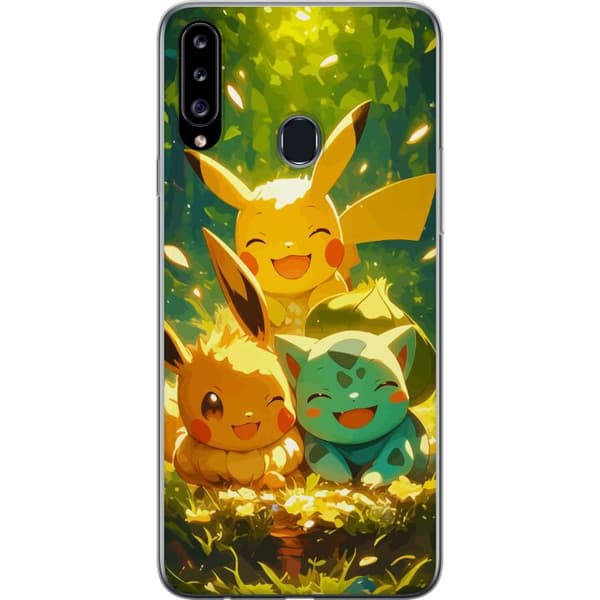 Samsung Galaxy A20s Gjennomsiktig deksel Pixelmonster spillstil - fargerik design for retro-elskende spillere