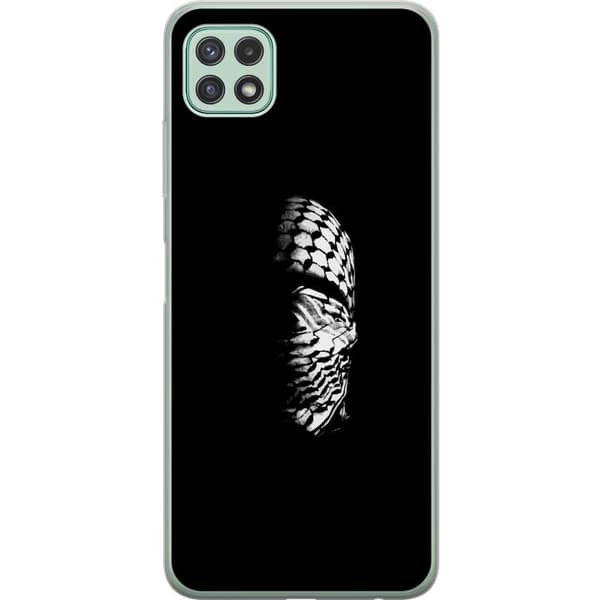 Samsung Galaxy A22 5G Läpinäkyvä kuori Keffiyeh-kuviointi - klassinen palestiinalainen mustavalkoinen shaali, jolla on kulttuurinen merkitys