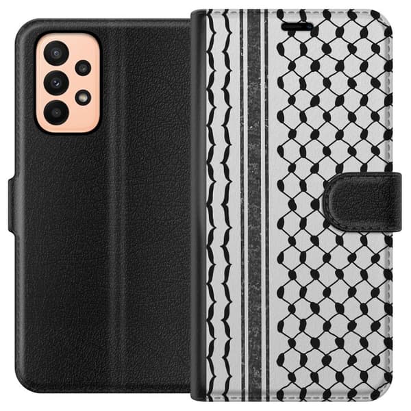 Samsung Galaxy A23 Plånboksfodral Palestinskt mönster – inspirerat av keffiyeh-tyg i traditionell stil