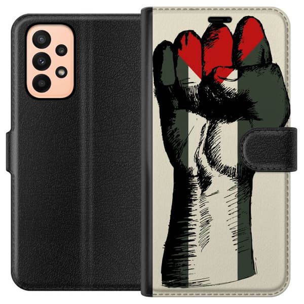 Samsung Galaxy A23 Plånboksfodral Hand knuten i Palestinas färger – kraftfull symbol för frihetsrörelsen