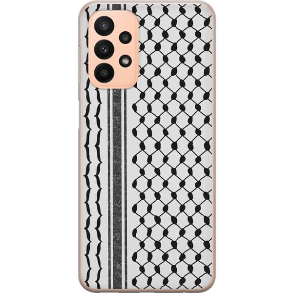 Samsung Galaxy A23 Gennemsigtig cover Palæstinensisk mønster - inspireret af traditionel stil keffiyeh-stof