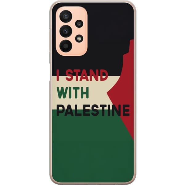 Samsung Galaxy A23 5G Genomskinligt Skal Stand with Palestine – solidaritetsdesign med starkt budskap