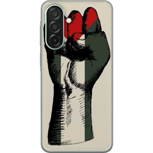 Samsung Galaxy A26 Gjennomsiktig deksel Hand knyttet i Palestinas farger - kraftig symbol for frihetsbevegelsen