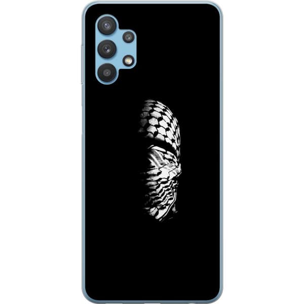 Samsung Galaxy A32 5G Gennemsigtig cover Keffiyeh-mønster - klassisk sort-hvid palæstinensisk tørklæde med kulturel betydning