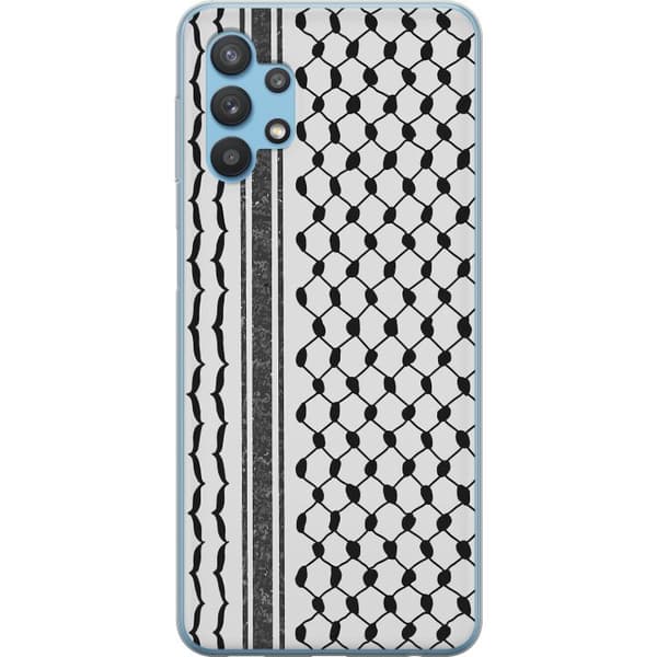 Samsung Galaxy A32 5G Gennemsigtig cover Palæstinensisk mønster - inspireret af traditionel stil keffiyeh-stof