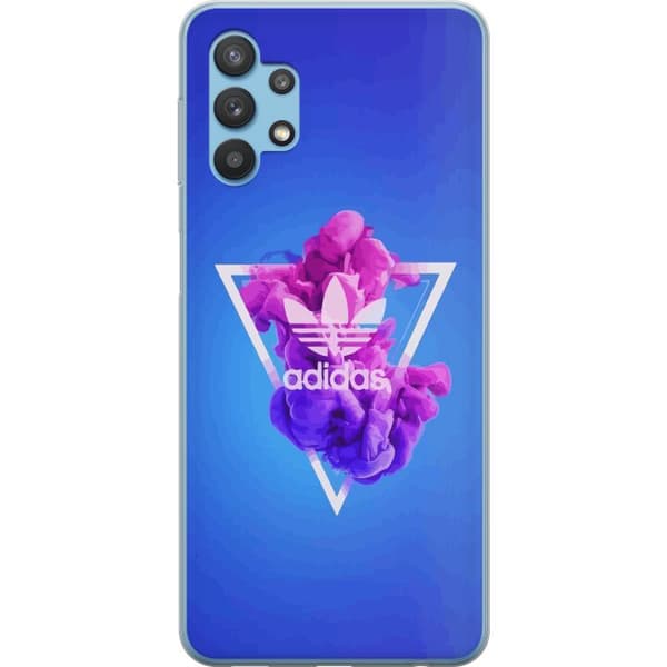 Samsung Galaxy A32 5G Gennemsigtig cover Adidas-inspireret blåt design - sporty motiv med retrovibe i blå toner