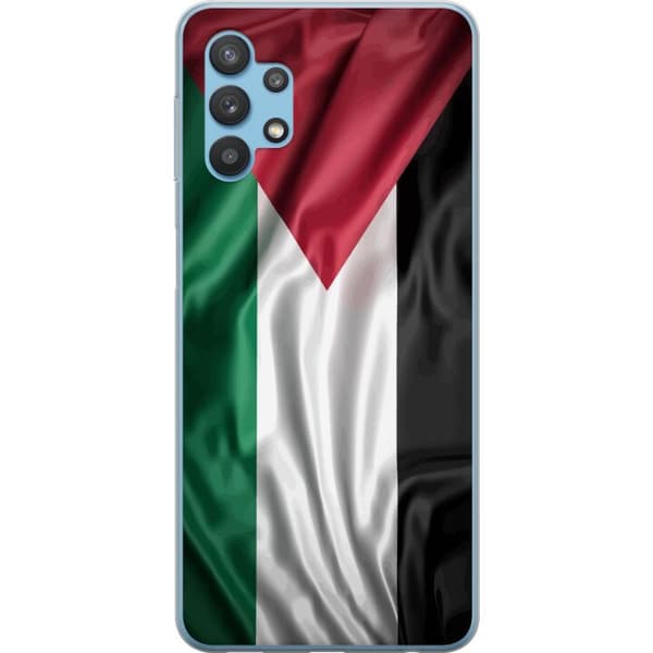 Samsung Galaxy A32 5G Gennemsigtig cover Palestinaflaget – ikonisk frihedssymbol i rød, sort, hvid og grøn