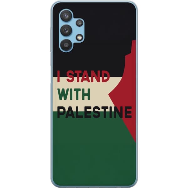 Samsung Galaxy A32 5G Gjennomsiktig deksel Stå opp for Palestina - solidaritetsdesign med en sterk melding