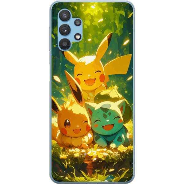 Samsung Galaxy A32 5G Gennemsigtig cover Pixelmonster spillestil - farverig design til retro-elskende gamere