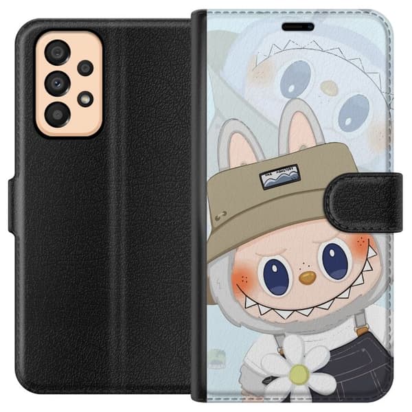 Samsung Galaxy A33 5G Tegnebogsetui Labubu med hat - Pop Mart figur Mr. Butcher i retro-stil med karakter