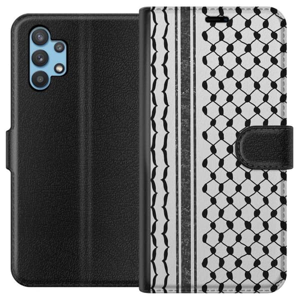 Samsung Galaxy A32 5G Tegnebogsetui Palæstinensisk mønster - inspireret af traditionel stil keffiyeh-stof