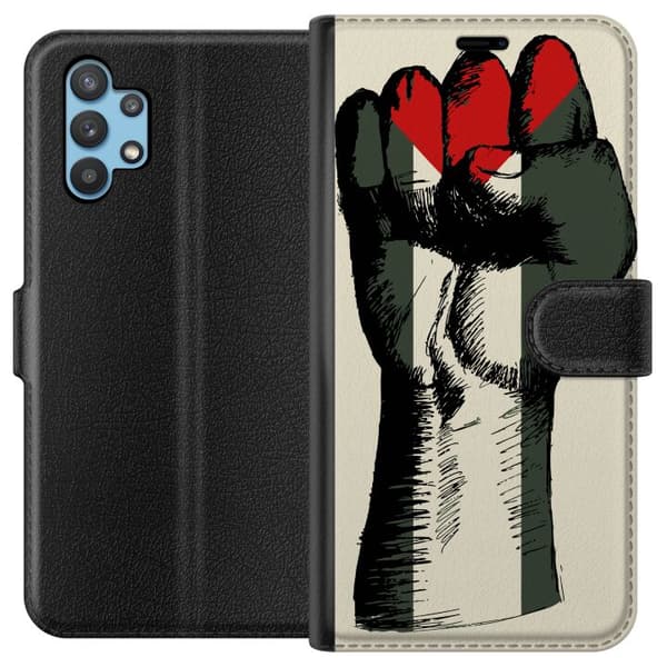 Samsung Galaxy A32 5G Lompakkokotelo Käsi sidottu Palestinan väreihin - voimakas symboli vapausliikkeelle