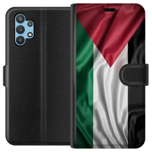 Samsung Galaxy A32 5G Tegnebogsetui Palestinaflaget – ikonisk frihedssymbol i rød, sort, hvid og grøn