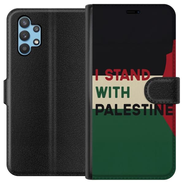 Samsung Galaxy A32 5G Tegnebogsetui Stå sammen med Palæstina - solidaritetsdesign med en stærk besked