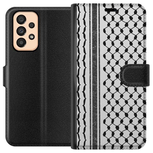 Samsung Galaxy A33 5G Tegnebogsetui Palæstinensisk mønster - inspireret af traditionel stil keffiyeh-stof