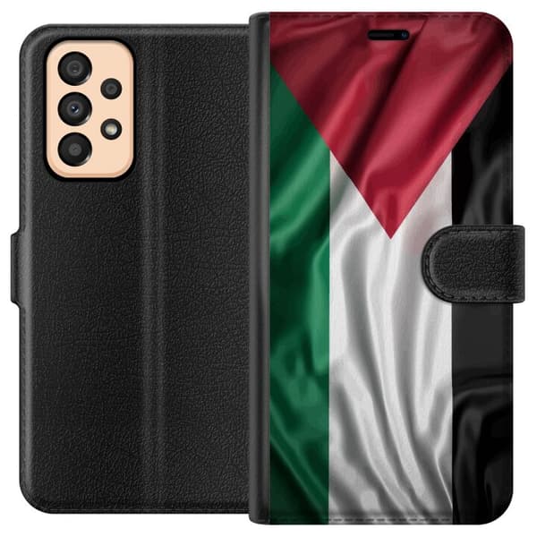 Samsung Galaxy A33 5G Tegnebogsetui Palestinaflaget – ikonisk frihedssymbol i rød, sort, hvid og grøn