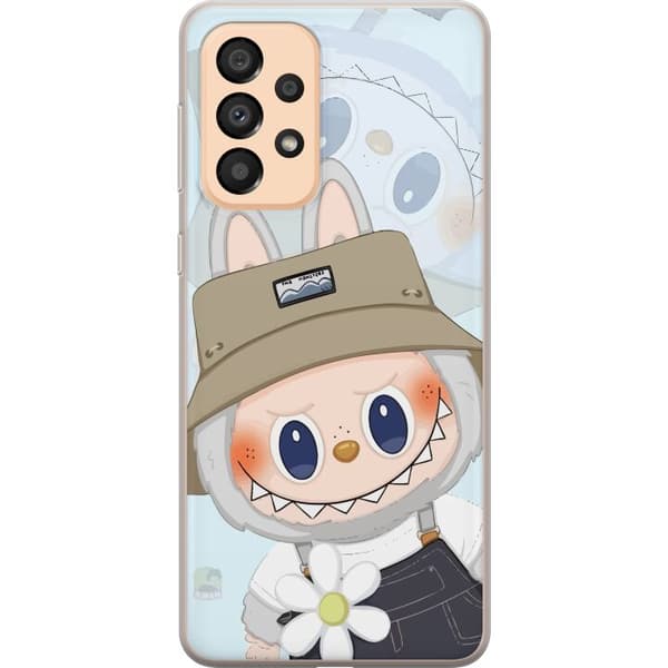 Samsung Galaxy A33 5G Gjennomsiktig deksel Labubu med hatt - Pop Mart-figur Mr. Butcher i retrostil med karakter