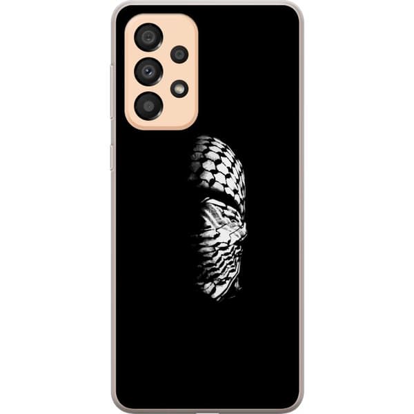 Samsung Galaxy A33 5G Gennemsigtig cover Keffiyeh-mønster - klassisk sort-hvid palæstinensisk tørklæde med kulturel betydning