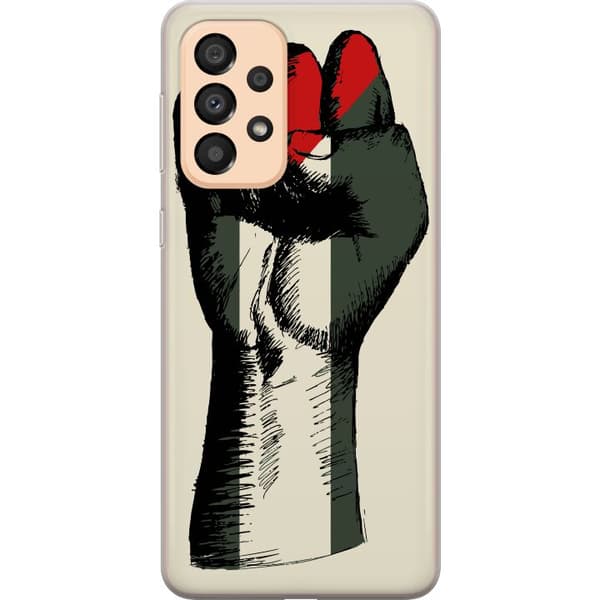 Samsung Galaxy A33 5G Gjennomsiktig deksel Hand knyttet i Palestinas farger - kraftig symbol for frihetsbevegelsen