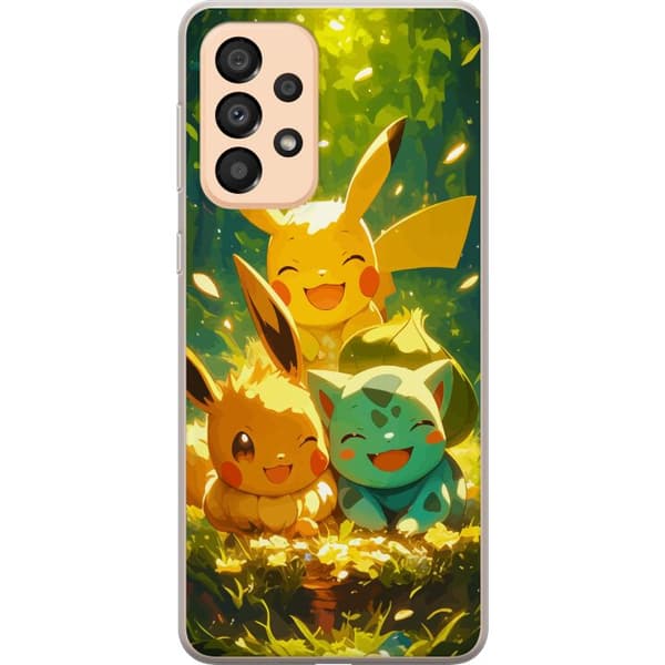 Samsung Galaxy A33 5G Gennemsigtig cover Pixelmonster spillestil - farverig design til retro-elskende gamere