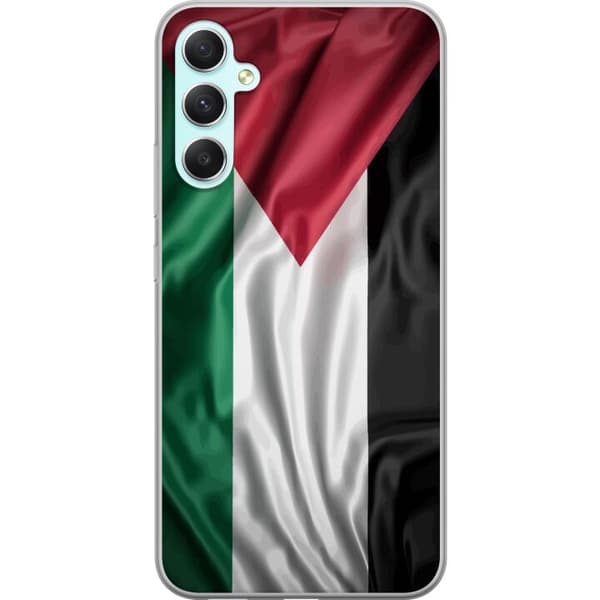Samsung Galaxy A34 Gennemsigtig cover Palestinaflaget – ikonisk frihedssymbol i rød, sort, hvid og grøn