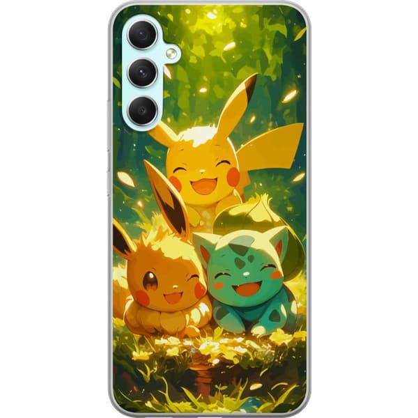 Samsung Galaxy A34 Läpinäkyvä kuori Pixelmonster pelityyli - värikäs muotoilu retroa rakastaville pelaajille