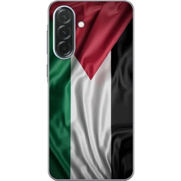 Samsung Galaxy A36 Gennemsigtig cover Palestinaflaget – ikonisk frihedssymbol i rød, sort, hvid og grøn