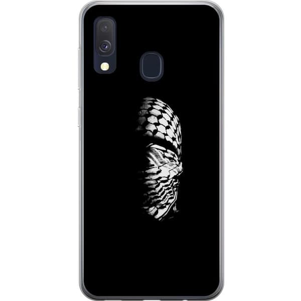 Samsung Galaxy A40 Läpinäkyvä kuori Keffiyeh-kuviointi - klassinen palestiinalainen mustavalkoinen shaali, jolla on kulttuurinen merkitys