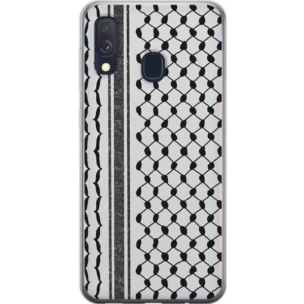 Samsung Galaxy A40 Gennemsigtig cover Palæstinensisk mønster - inspireret af traditionel stil keffiyeh-stof