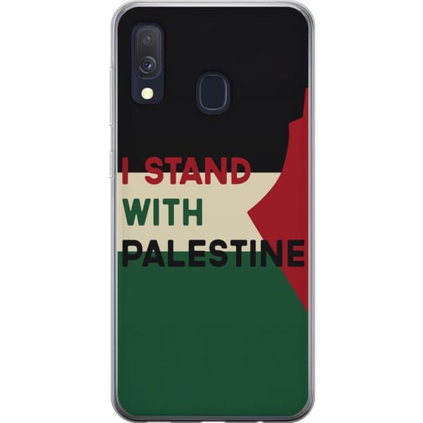 Samsung Galaxy A40 Läpinäkyvä kuori Pysähdy Palestiinan puolesta - solidaarisuussuunnittelu vahvalla viestillä