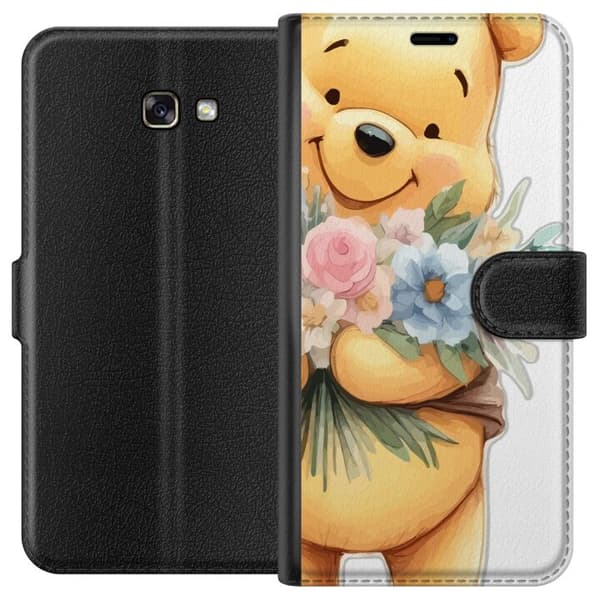 Samsung Galaxy A3 (2017) Plånboksfodral Nalle Puh med blommor – klassisk barnfavorit i blommande vårmiljö