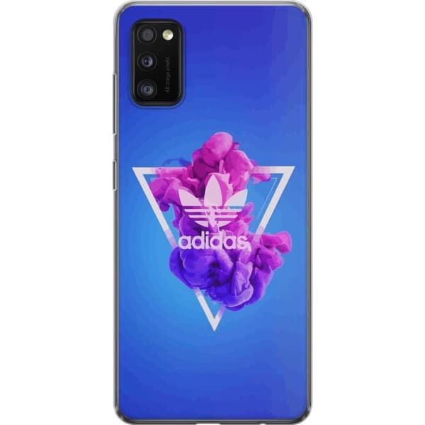 Samsung Galaxy A41 Genomskinligt Skal Adidas-inspirerad blå design – sportigt motiv med retrovibe i blå toner