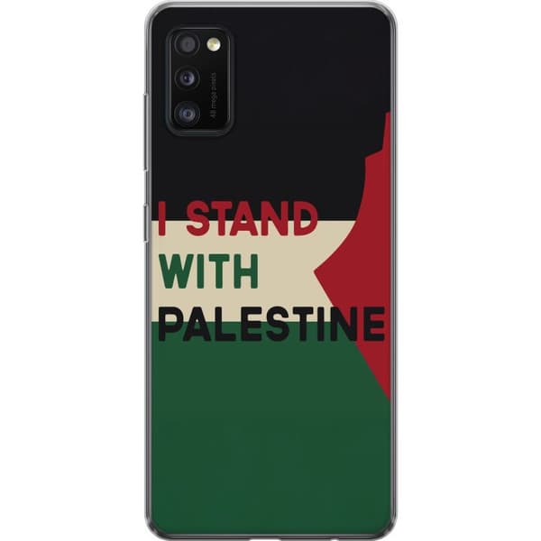 Samsung Galaxy A41 Läpinäkyvä kuori Pysähdy Palestiinan puolesta - solidaarisuussuunnittelu vahvalla viestillä