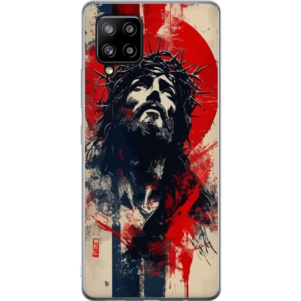Samsung Galaxy A42 5G Gjennomsiktig deksel Jesus med kors - kristent motiv med sterk symbolikk om tro og håp