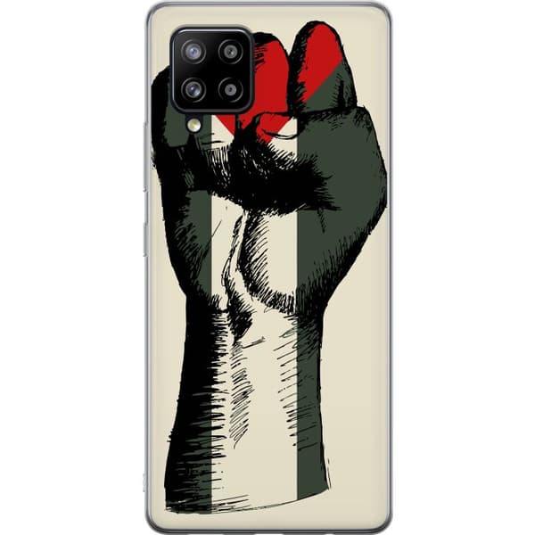 Samsung Galaxy A42 5G Gennemsigtig cover Hånd bundet i Palæstinas farver - kraftfuldt symbol for frihedsbevægelsen