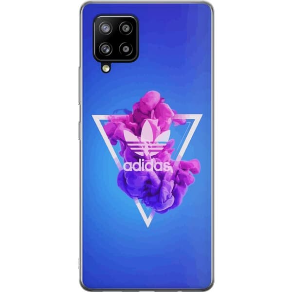 Samsung Galaxy A42 5G Gennemsigtig cover Adidas-inspireret blåt design - sporty motiv med retrovibe i blå toner