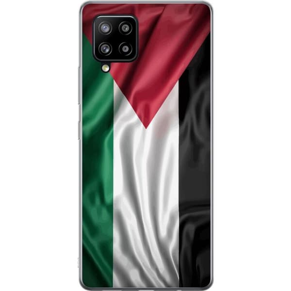 Samsung Galaxy A42 5G Genomskinligt Skal Palestinaflaggan – ikoniskt frihetsmotiv i rött, svart, vitt och grönt