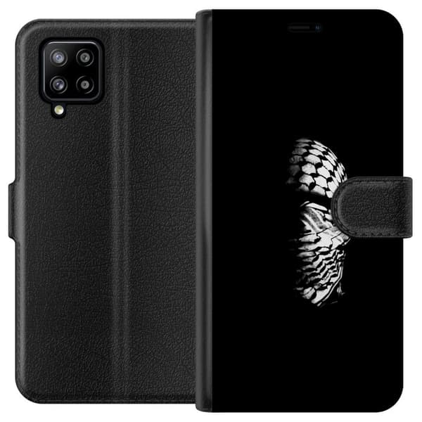 Samsung Galaxy A42 5G Tegnebogsetui Keffiyeh-mønster - klassisk sort-hvid palæstinensisk tørklæde med kulturel betydning