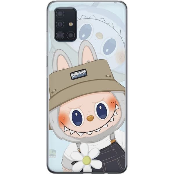 Samsung Galaxy A51 Gjennomsiktig deksel Labubu med hatt - Pop Mart-figur Mr. Butcher i retrostil med karakter