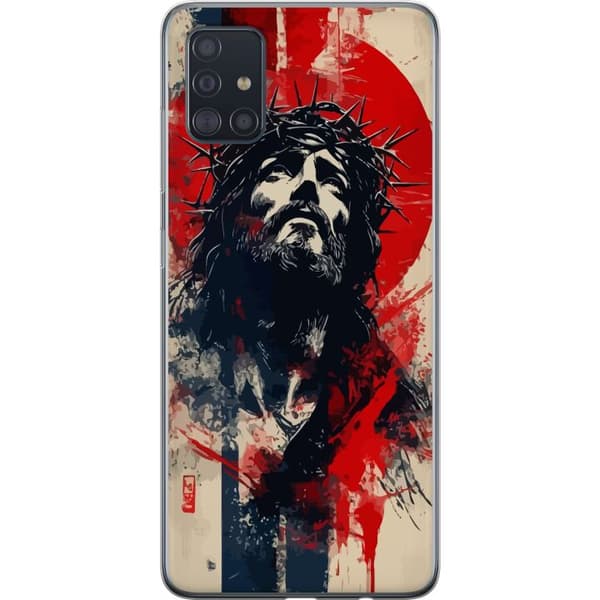 Samsung Galaxy A51 Gjennomsiktig deksel Jesus med kors - kristent motiv med sterk symbolikk om tro og håp