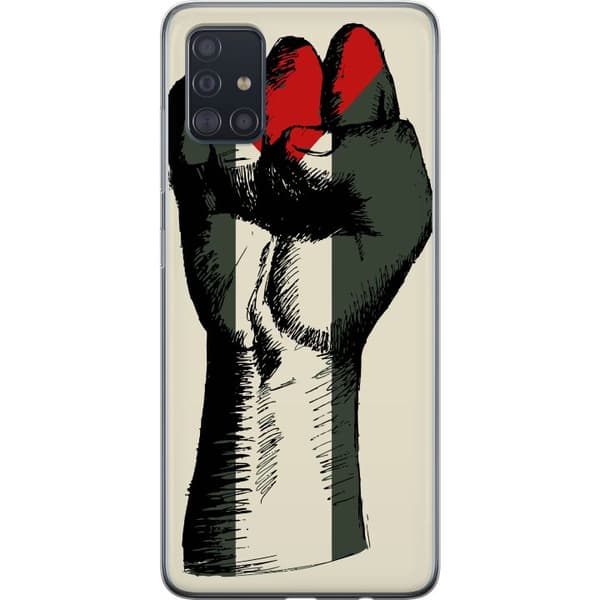 Samsung Galaxy A51 Gjennomsiktig deksel Hand knyttet i Palestinas farger - kraftig symbol for frihetsbevegelsen