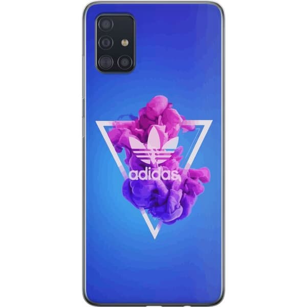 Samsung Galaxy A51 Gennemsigtig cover Adidas-inspireret blåt design - sporty motiv med retrovibe i blå toner