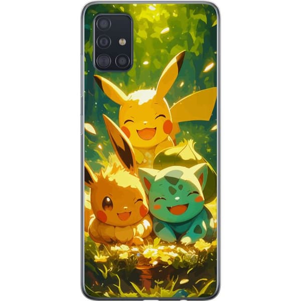 Samsung Galaxy A51 Genomskinligt Skal Pixelmonster spelstil – färgstark design för retroälskande gamers