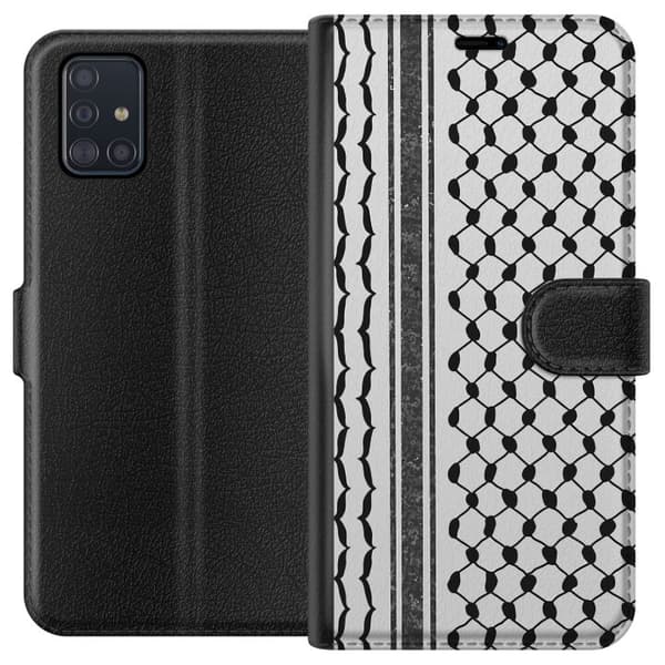 Samsung Galaxy A51 Tegnebogsetui Palæstinensisk mønster - inspireret af traditionel stil keffiyeh-stof