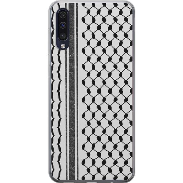 Samsung Galaxy A50 Gennemsigtig cover Palæstinensisk mønster - inspireret af traditionel stil keffiyeh-stof