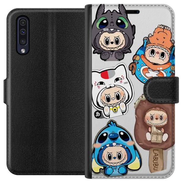 Samsung Galaxy A50 Lommeboketui Labubu figure samling - Pop Mart Labubu The Monsters i fargerik design
