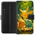 Miniatyrbillede 1 af 3: Samsung Galaxy A50 Tegnebogsetui Pixelmonster spillestil - farverig design til retro-elskende gamere